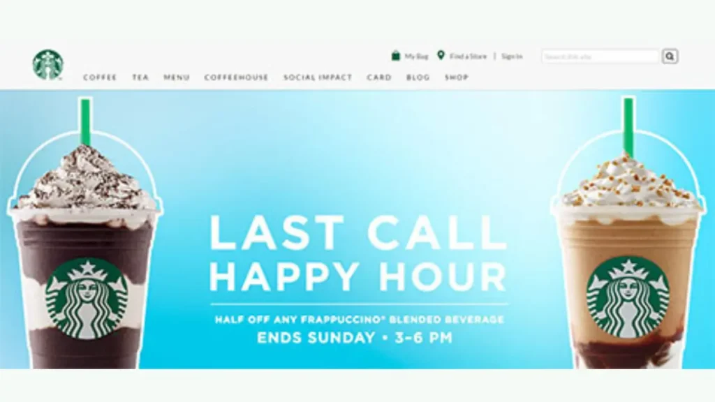 Availability Starbucks Happy Hour Menu