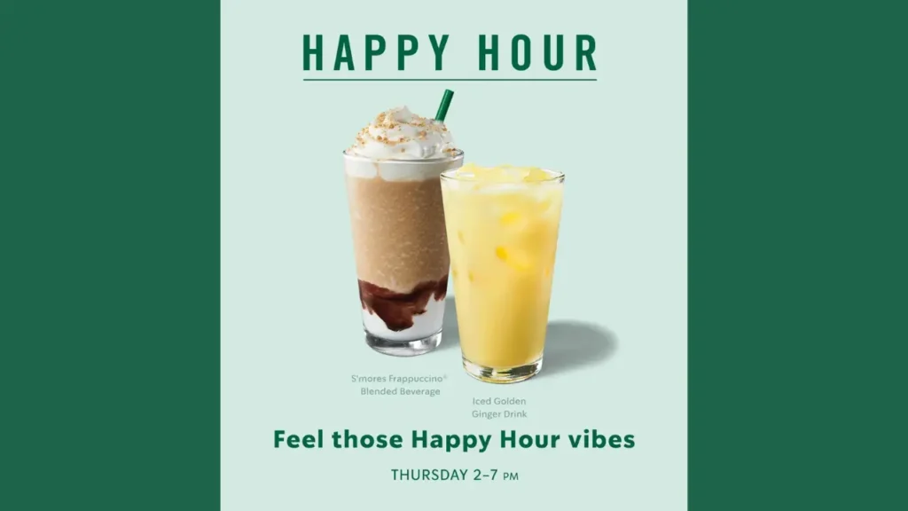 BOGO Deal Starbucks Happy Hour Menu