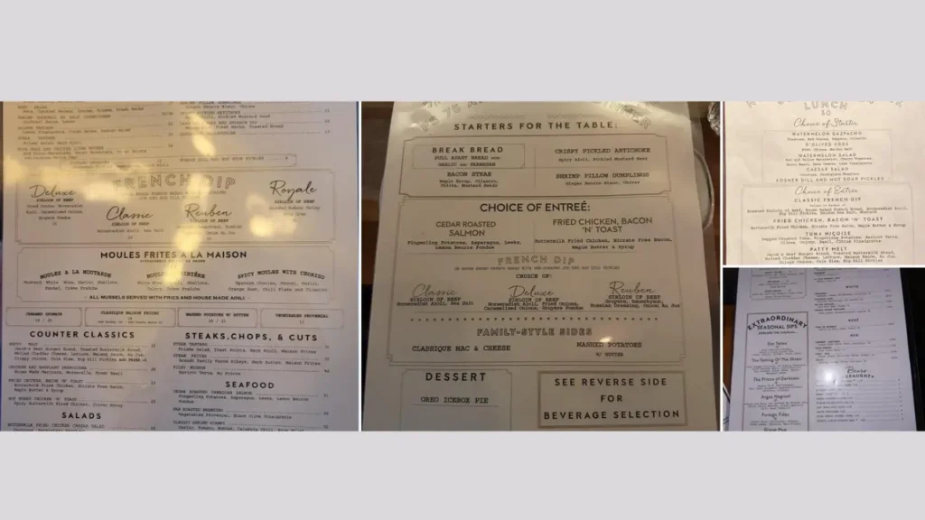 Detailed Menu Maison Pickle Menu