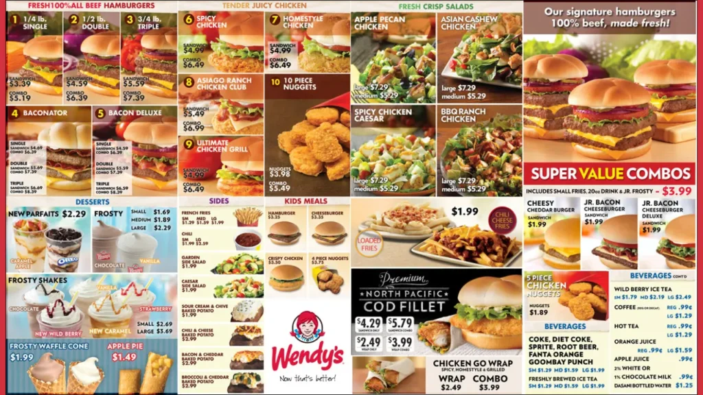 Fresh and Crisp Salads Wendy's Menu