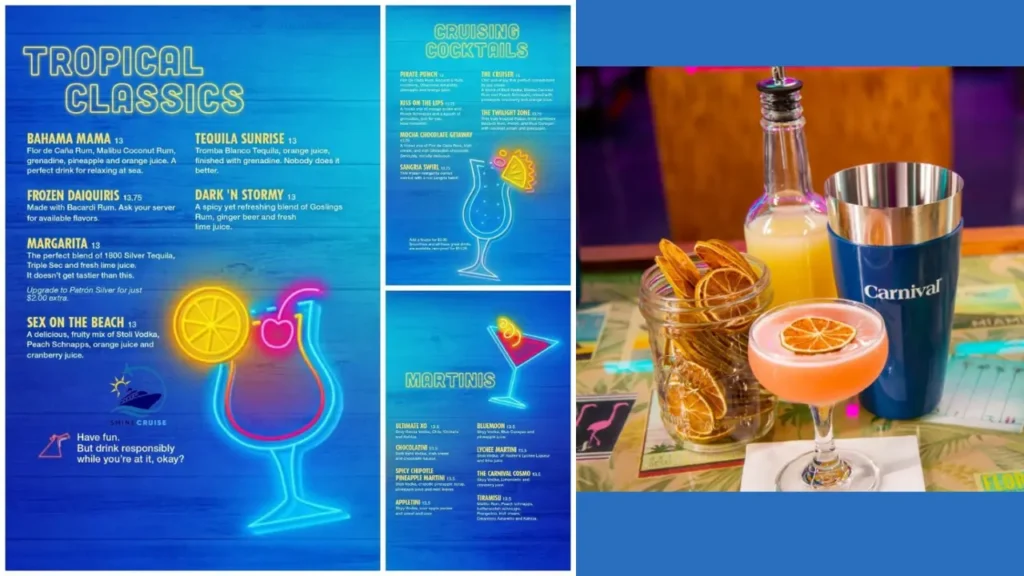 Frozen Drinks Carnival Drink Menu