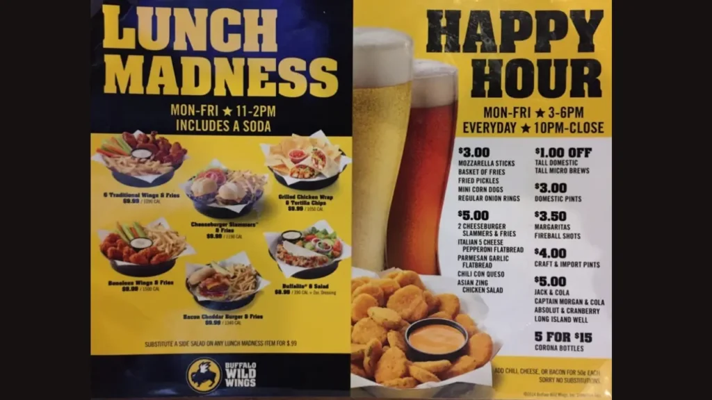 Happy Hour Buffalo Wild Wings Menu
