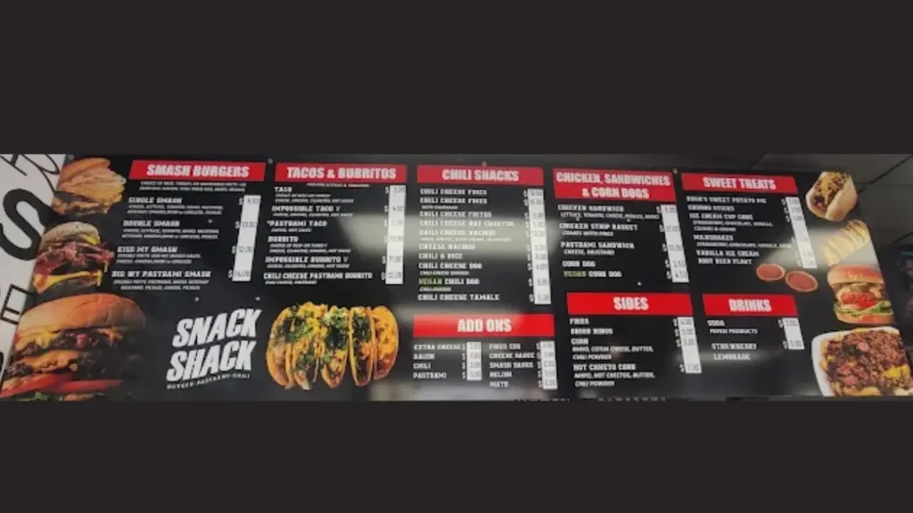 Popular Menu Items Snack Shack Menu