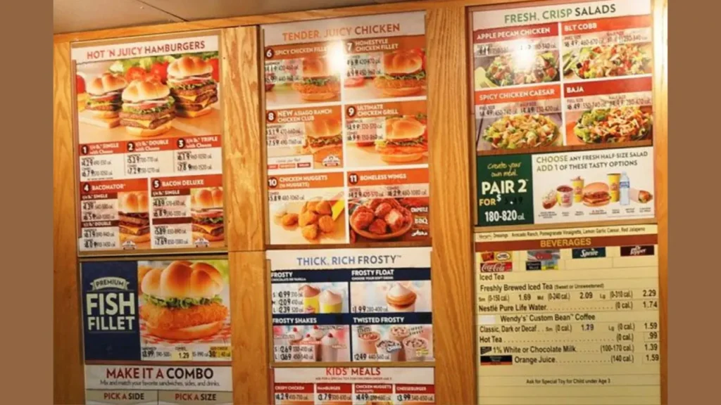 Signature Burgers Wendy Menu