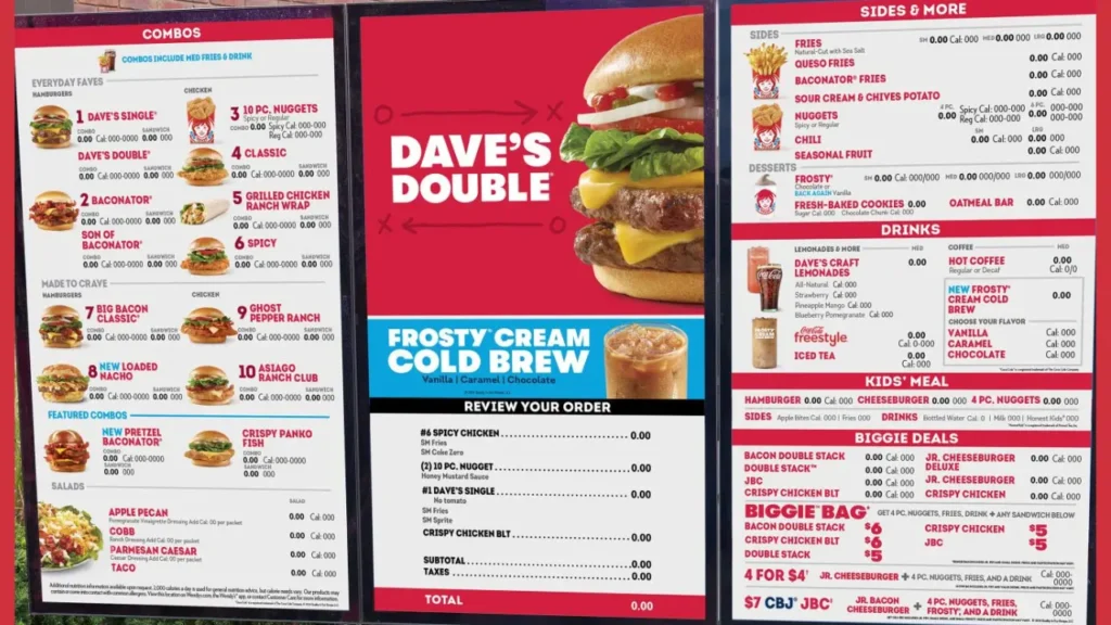 Signature Burgers Wendy's Menu