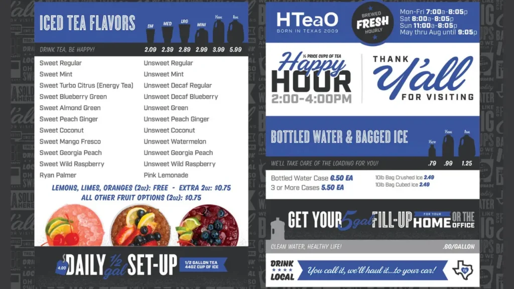 Time HTeaO Happy Hour Menu