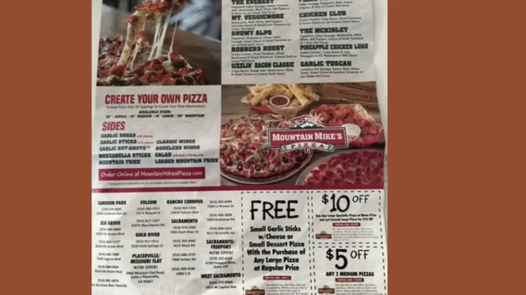 Wings and Sides Mountain Mike's Pizza Menu