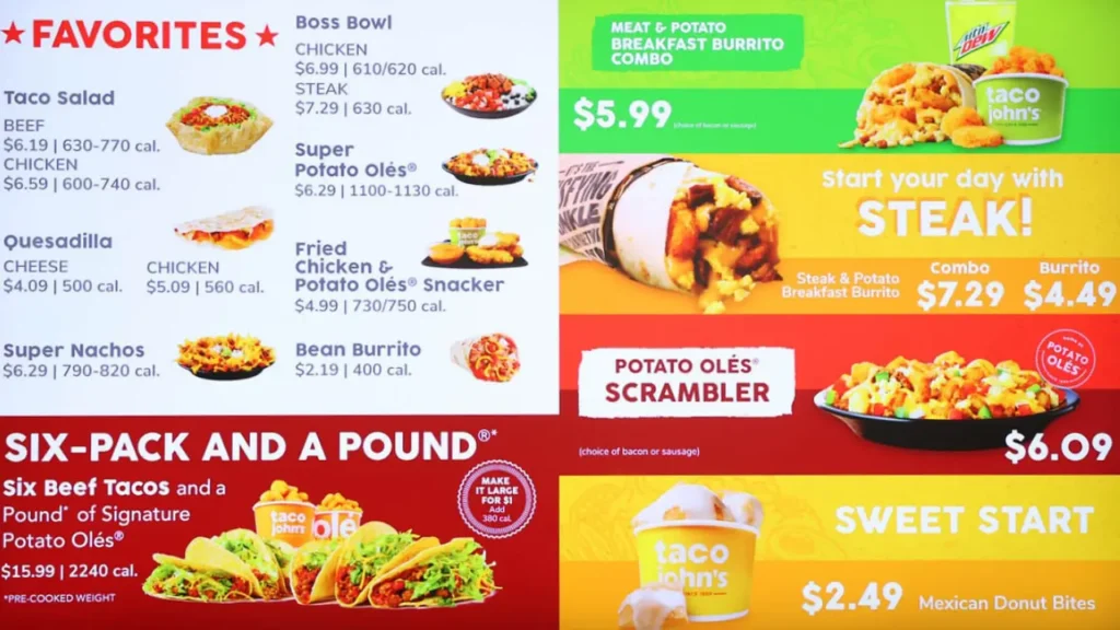 Burritos Taco John’s Menu