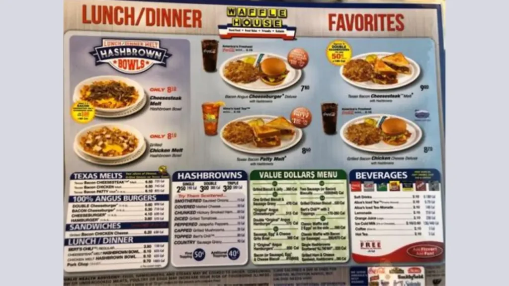 Lunch and Dinner Plates Waffle House Menu