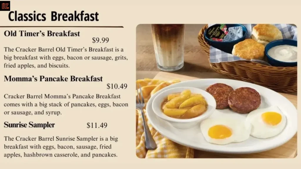 Old Timer’s Breakfast Cracker Barrel Menu Breakfast
