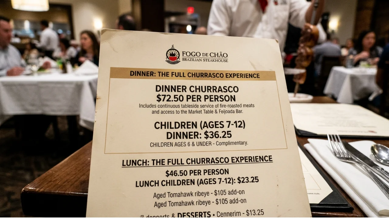 Fogo de Chao Menu Price Full Breakdown & Costs Explained