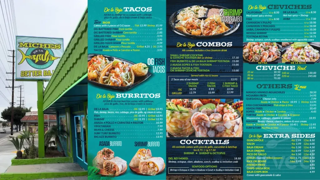 Miches De La Baja Menu